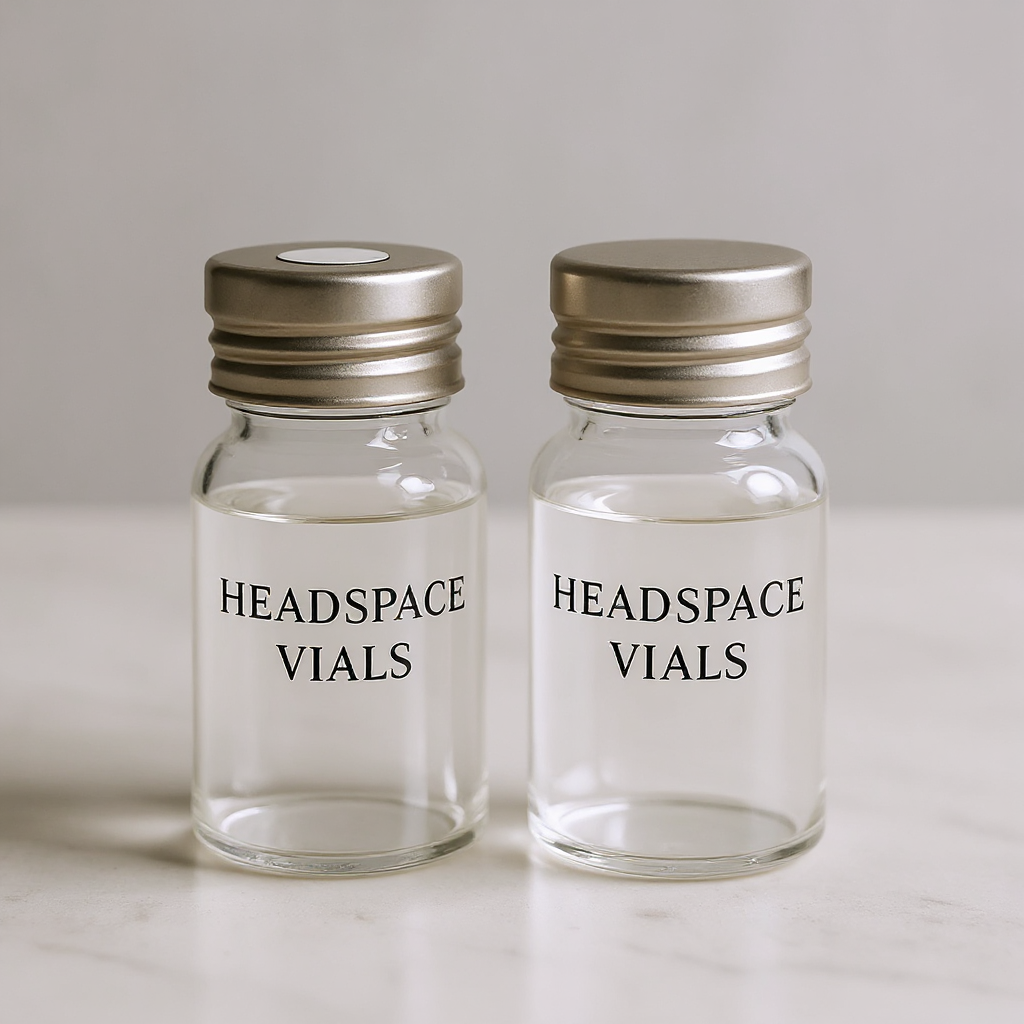 Amber Crimp Top Vial- Flat Bottom, Bevelled