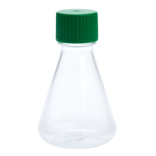 250ml erlenmeyer flask with solid cap and plain bottom petg rnase and dnase free individually wrapped sterile 